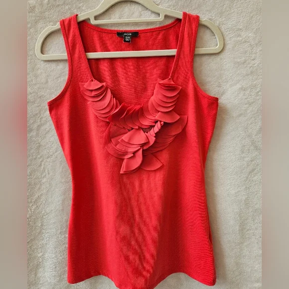 Jacob Red Tank Top with Ruffle Accent - Picture 6 of 8
